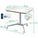 BUREAU REGLABLE PNEUMATIQUE DE 74 A 114CM  80X60CM EP25MMA ROULETTES  ASSIS/DEBOUT  ERGO GRIS CLAIR LEITZ RECYCLABLE FSC 