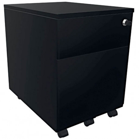 CAISSON MOBILE MÉTAL 3 TIROIRS ELYOS PLATEAU NOIR/CORPS NOIR