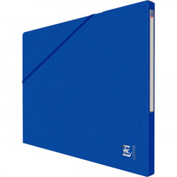 CARTON DE 10 CHEMISES EUROFOLIO+ ALPINA, DOS 15 MM, BLEU