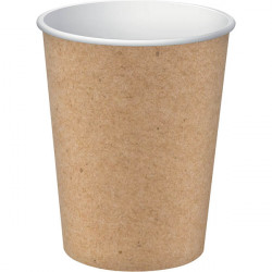 GOBELETS EN CARTON 20CL KRAFT PQT15 TEMP INF A 70° SANS PLASTIQUE RECYCLABLE FSC FAB France  