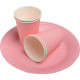 GOBELETS EN CARTON 20CL ROSE PQT15 TEMP INF A 70° SANS PLASTIQUE RECYCLABLE FSC FAB France  