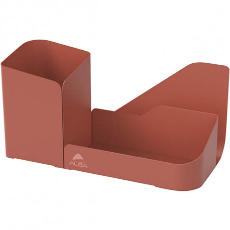 ORGANISATEUR DE  BUREAU  3 COMPARTIMENTS METAL TERRACOTTA L 19,3 H10 MA9 CM ALBA