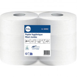 PAPIER HYGIÉNIQUE TOILETTE  JUMBO 2 PLIs PQT6 RL  320M 1333F ECOLABEL FAB France 
