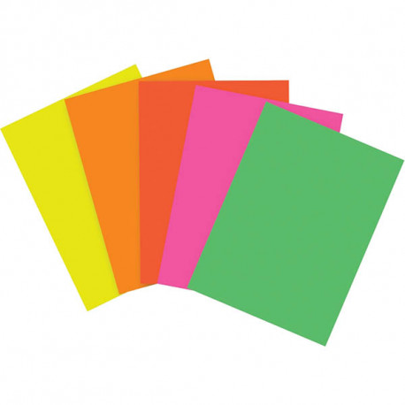PAQUET DE 25 FEUILLES AFFICHE 90 GRAMMES FORMAT 40X60CM FLUO ASSORTIS