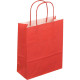 PAQUET DE 50 SACS KRAFT ROUGE 18+8X22 POIGNÉES TORSADÉES
