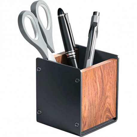 POT A CRAYON  ALU ET BOIS RECYCLABLE ALBA L7,4 H9 P7,4 