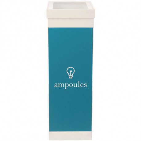 POUBELLE TRI SELECTIF  AMPOULES BLANC  60L + COUVERCLE  L36,3 H76 P26,3 CM PAPERFLOW 
