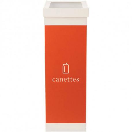 POUBELLE TRI SELECTIF  CANETTES  BLANC  60L + COUVERCLE L36,3 H76 P26,3 CM PAPERFLOW 