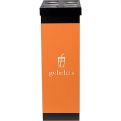 POUBELLE TRI SELECTIF  STYLOS NOIR  60L + COUVERCLE L36,3 H76 P26,3 CM PAPERFLOW 
