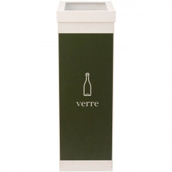 POUBELLE TRI SELECTIF  VERRES BLANC  60L + COUVERCLE  L36,3 H76 P26,3 CM PAPERFLOW 