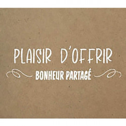 ROULEAU DE 500 ÉTIQUETTES CÉLÉBRATIONS "PLAISIR D'OFFRIR" 40X35MM KRAFT