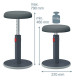 TABOURET ASSIS/DEBOUT ERGO GRIS FONCÉ DE 46A 79 CM P/MAX10KG RECYCLABLE LEITZ DIN26800 ISO15537