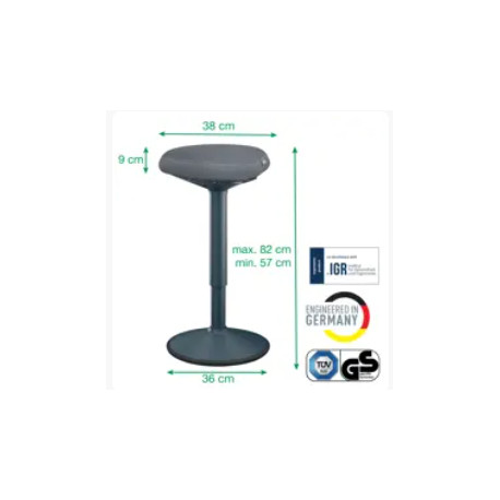 TABOURET ERGOACTIVE ASSISE TRIANGUL.PENCHEE OU HORIZONTALE REGLAB.EN HAUTEUR DE 47 A 64CM - 110KG ERGO GRIF