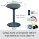TABOURET ERGOACTIVE ASSISE TRIANGUL.PENCHEE OU HORIZONTALE REGLAB.EN HAUTEUR DE 47 A 64CM - 110KG ERGO GRIF