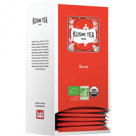 THÉ VERT BOOST KUSMI TEA  BTE25 EPICES BIO FAB France