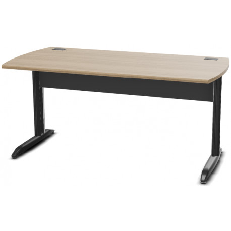 BUREAU JAZZ+FAB FR L160CM DECOR CHENE BOCAGE PIET.métal L ANTHRACITE VDF inclus 2 passe-cables inclus pour pides métal GAR. 3 AN