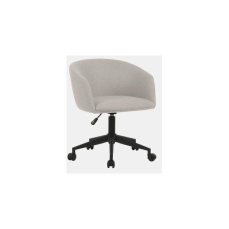 FAUTEUIL ARCO ASSISE+DOSSIER TISSU BEIGE LIN- PIETEMENT SUR ROULETTES