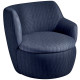 FAUTEUIL COTELE VELOURS BLEU L70 P70 H68 ASSISE P52 H41 CM