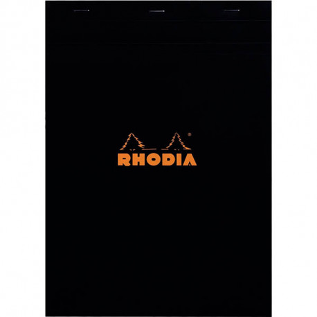 BLOC DE BUREAU RHODIA BLACK 80 FEUILLES, FORMAT A4, QUADRILLÉ 5X5, PAPIER BLANC 80G