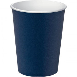 GOBELETS EN CARTON 20CL BLEU MARINE PQT15 TEMP INF A 70° SANS PLASTIQUE RECYCLABLE FSC FAB France  