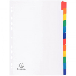 JEU DE 12 INTERCALAIRES EN CARTE RENFORCÉS MYLAR, POUR FORMAT A4