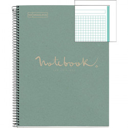 NOTEBOOK MIQUELRIUS FORMAT A4, 80 FEUILLES 80G, QUADRILLÉ 5X5, COUVERTURE CARTON RECYCLÉ BLEU