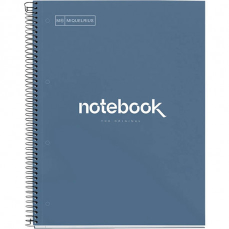 NOTEBOOK MIQUELRIUS FORMAT A4, 80 FEUILLES 90G, QUADRILLÉ 5X5, COUVERTURE CARTON RIGIDE MARINE
