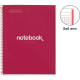 NOTEBOOK MIQUELRIUS FORMAT A4, 80 FEUILLES 90G, QUADRILLÉ 5X5, COUVERTURE CARTON RIGIDE ROUGE