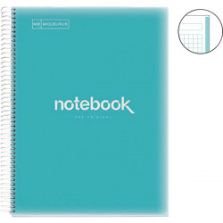 NOTEBOOK MIQUELRIUS FORMAT A4, 80 FEUILLES 90G, QUADRILLÉ 5X5, COUVERTURE PP BLEU CIEL