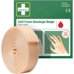 PANSEMENT  3CM X4,5M AUTO-ADHÉSIF SOUPLE BEIGE  PLAIE LEGERE NE COLLE PAS SUR LA PLAIE NI SUR LA PEAU OK DANS L EAU CEDERROTH