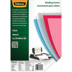 PAQUET DE 100 COUVERTURES PET LISSE INCOLORE ÉPAISSEUR 25/100ÈME FORMAT A4