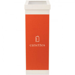 POUBELLE TRI SELECTIF  CANETTES  BLANC  60L + COUVERCLE L36,3 H76 P26,3 CM PAPERFLOW 