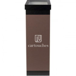 POUBELLE TRI SELECTIF  CARTOUCHES NOIR   60L + COUVERCLE L36,3 H76 P26,3 CM PAPERFLOW 
