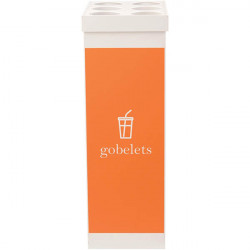 POUBELLE TRI SELECTIF GOBELETS BLANC  60L + COUVERCLE  L36,3 H76 P26,3 CM PAPERFLOW 