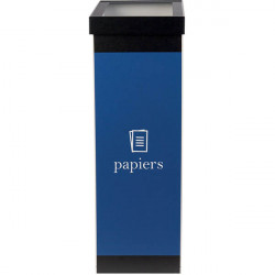 POUBELLE TRI SELECTIF  PAPIERS  NOIR  60L + COUVERCLE L36,3 H76 P26,3 CM PAPERFLOW 
