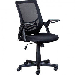 SIÈGE FAUTEUIL BASCULANT CENTRE JILLI MESH NOIR DOSSIER RESILLE SOUTIEN LOMBAIRE ASSISE L57XP55CM HAUTEUR ASSISE 41,5 A 51 CM