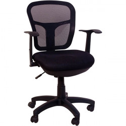 SIÈGE FAUTEUIL BASCULANT CENTRE PALERMO NOIR DOSSIER RESILLE ASSISE L45XP46 CM HAUTEUR ASSISE DE 46 A 58 CM ACCOUDOIRS FIXES