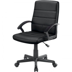 SIEGE FAUTEUIL HARVEY EN POLYURETHANE NOIR BASCULANT CENTRE DOSSIER FIXE H 63CM /ASSISE L 48XP48CM HAUTEUR DE 46 A 56 CM ACCOUDO