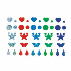 BLISTER DE 575 GOMMETTES HOLOGRAPHIQUES ASSORTIES