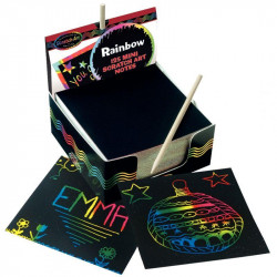 BLOC DE 150 MINI CARTES À GRATTER ARC-EN-CIEL