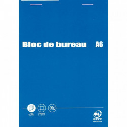 Bloc de bureau 100 feuilles A6 quadrillé 5x5 60g