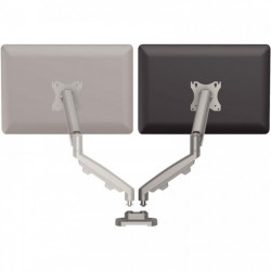 BRAS PORTE 2 ECRANS GRIS EPPA P/ 39" 8 KG MAX H DE 140-406MM ROTATION 360° INCLINAISON +/-90° P/ EPAISSEUR PLATEAU 8-82MM GRIS 5