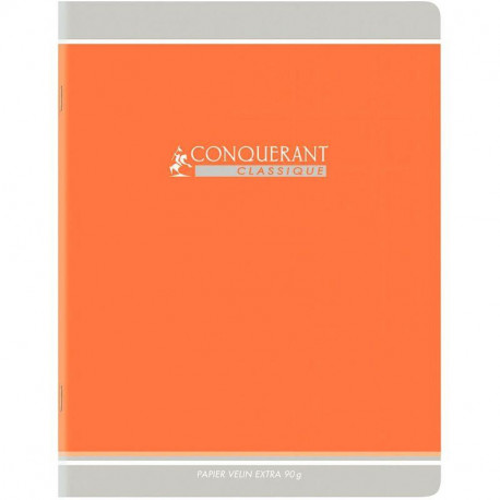 CAHIER PIQUÉ 96 PAGES, 24X32 CM, SEYÈS, PAPIER 90G, ORANGE