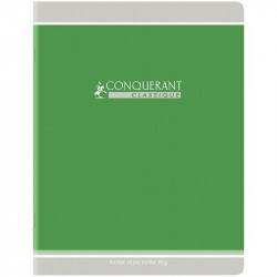 CAHIER PIQUÉ 96 PAGES, 24X32 CM, SEYÈS, PAPIER 90G, VERT