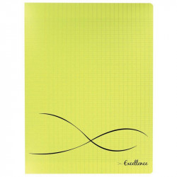 CAHIER PIQUE A4+ 96P Grands carreaux SEYES COUV JAUNE POLYPRO 24X32 EXCELLENCE PEFC - PEFC - 100% recyclable