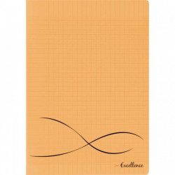 CAHIER PIQUE A4+ 96P Grands carreaux SEYES COUV ORANGE POLYPRO 24X32  EXCELLENCE PEFC - PEFC - 100% recyclable