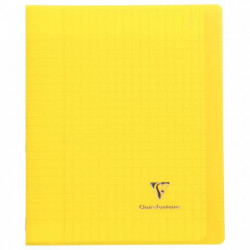 CAHIER PIQÛRE 96 PAGES 17X22 CM KOVERBOOK, SEYÈS 90G COUVERTURE EN POLYPROPYLÈNE, JAUNE