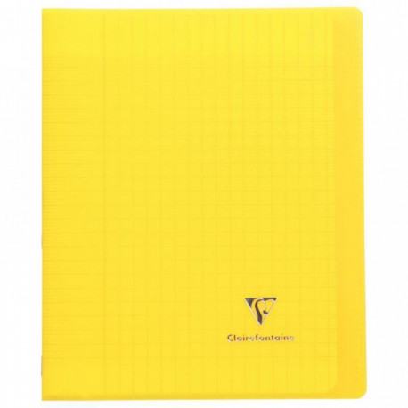 CAHIER PIQÛRE 96 PAGES 17X22 CM KOVERBOOK, SEYÈS 90G COUVERTURE EN POLYPROPYLÈNE, JAUNE