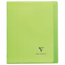 CAHIER PIQÛRE 96 PAGES 17X22 CM KOVERBOOK, SEYÈS 90G COUVERTURE EN POLYPROPYLÈNE, VERT