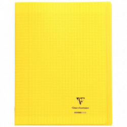 CAHIER PIQÛRE 96 PAGES 24X32 CM KOVERBOOK, SEYÈS 90G COUVERTURE EN POLYPROPYLÈNE, JAUNE